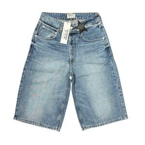 ARITZIA EB DENIM Scott Bermuda Jean Shorts Women’s 24” High Rise $280 Casual